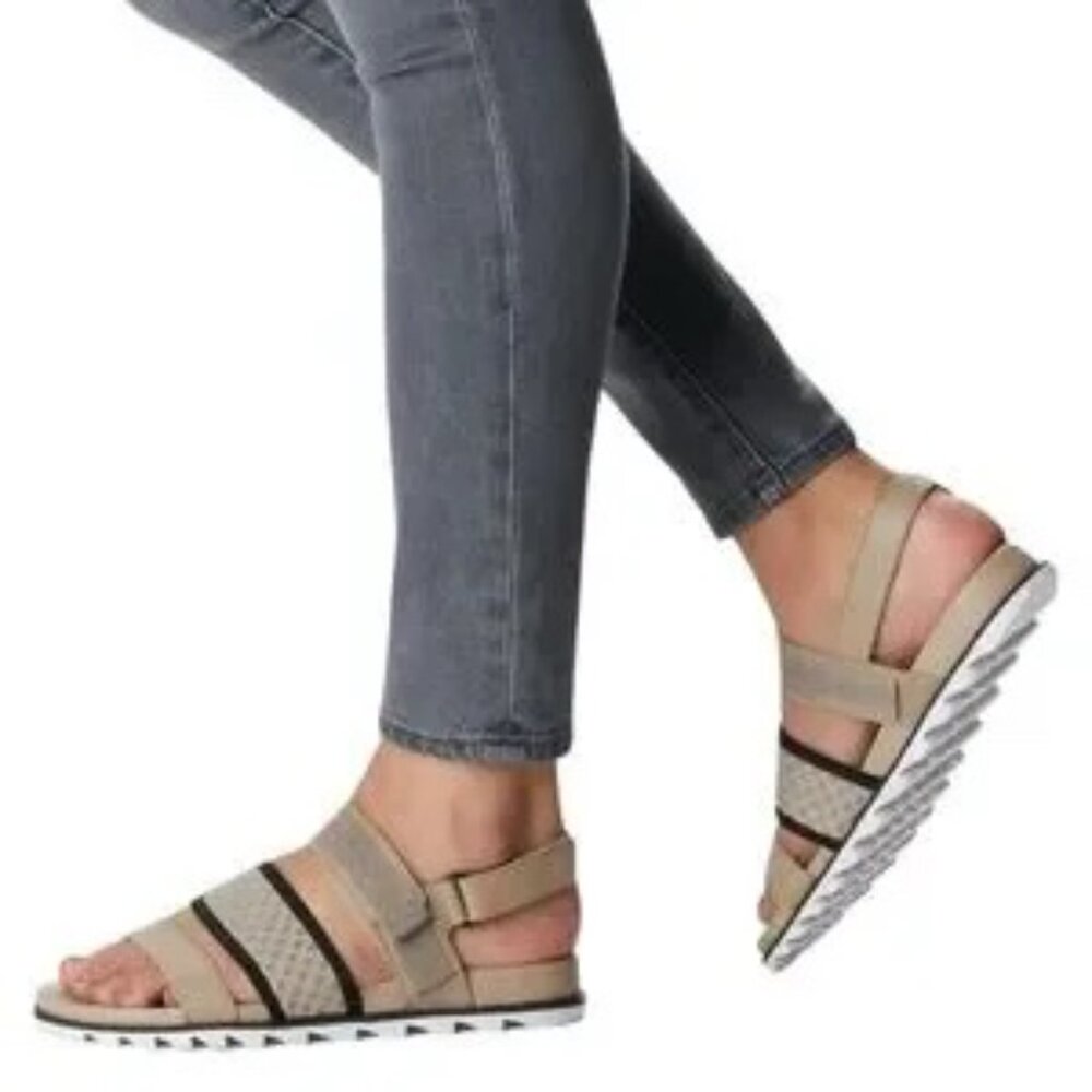 Sorel Women's Roaming Decon Slingback Sandals Tan Black 3 Strap 7.5‎